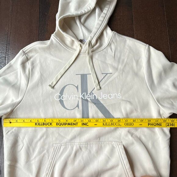 Calvin Klein hoodie men’s medium cream color athletic preppy comfy - Picture 6 of 7